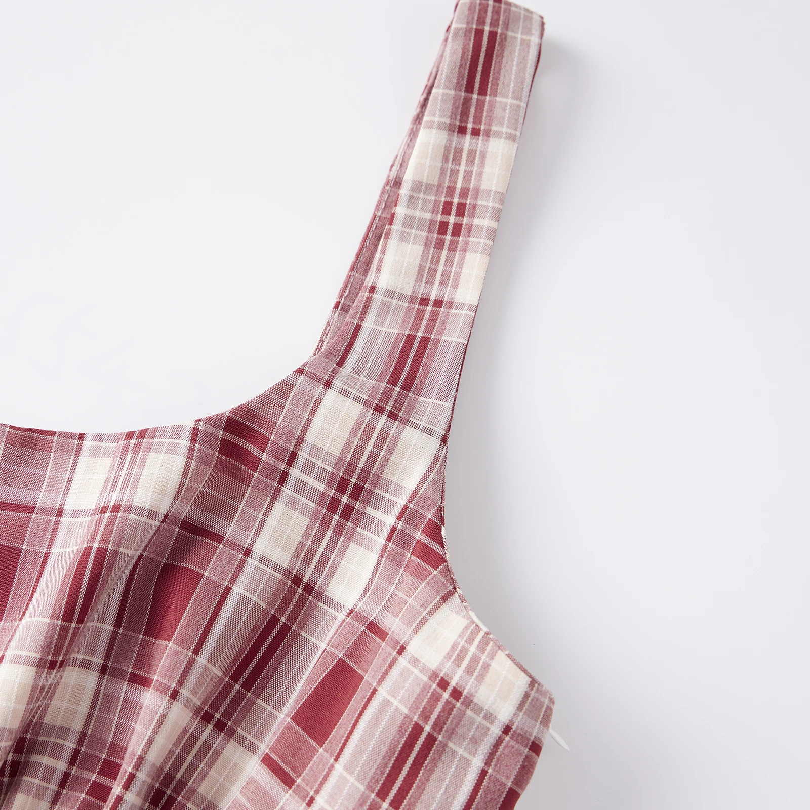 Mini abito da donna senza maniche con stampa scozzese, corpetto aderente, abito estivo casual da indossare ogni giorno e feste