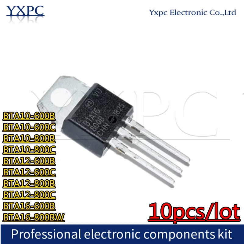 10pcs BTA10-600B BTA10-600C BTA10-800B BTA10-800C BTA12-600B BTA12-600C BTA12-800B BTA12-800C BTA16-600B BTA16-800BW TO220