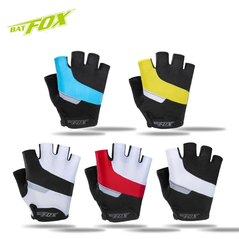 

BATFOX Bicycle Cycling Gloves For Women Man Anti-slip Shock Absorption Breathable Half Finger Road Mountain Bike Gloves