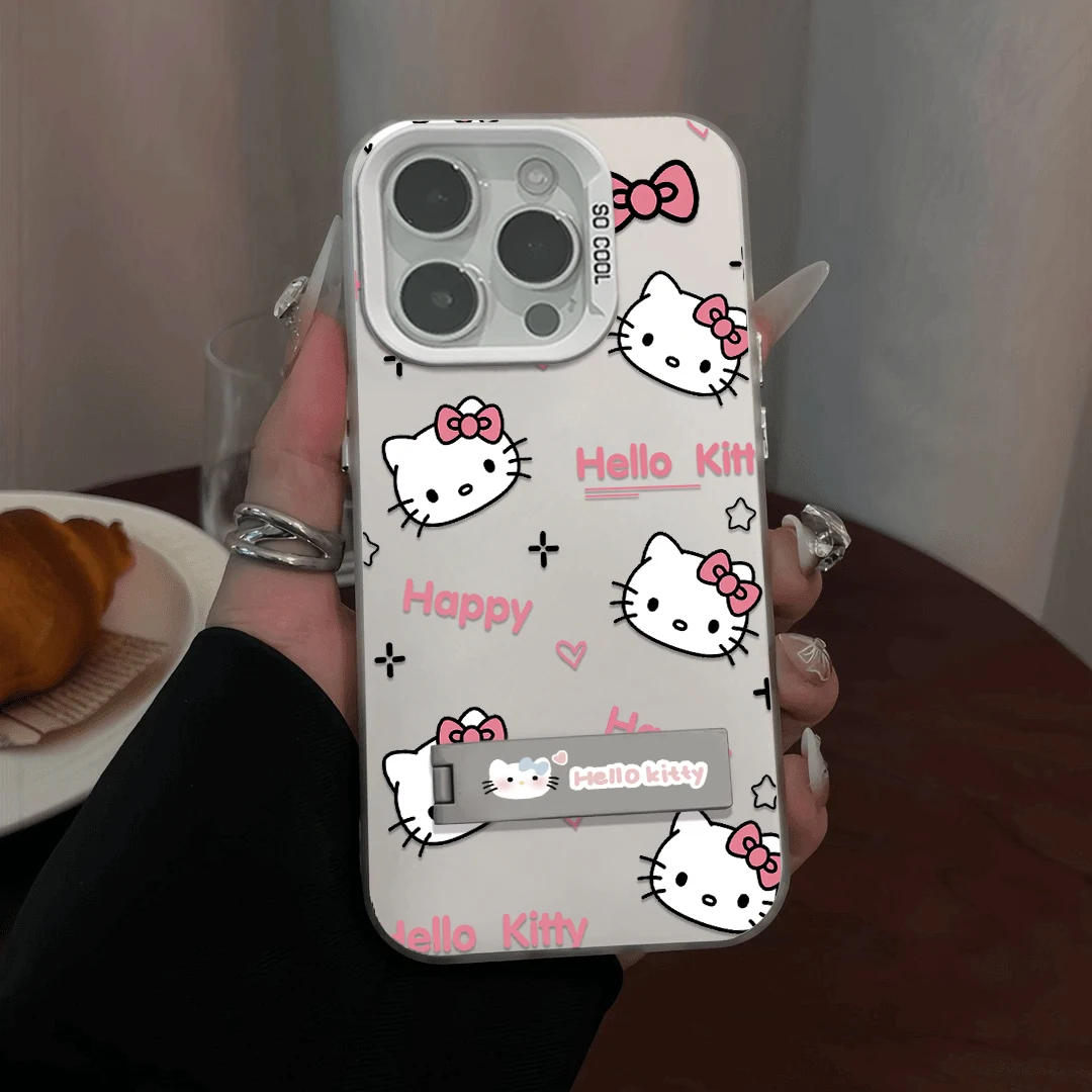 HELLOKITTY-Coque arrière avec support pour VIcalculator Y15S, Y16, Y17S, Y21, Y22S, Y27, Y50, Y91, Y93, V23, V25, V27, V29, l's Pro, 5G, mignon, dessin animé