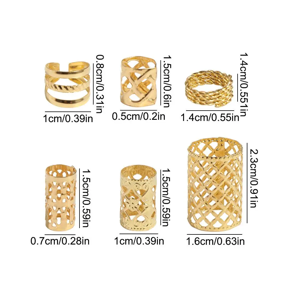 90 قطعة أقفال الرهبة الجوف خارج الشعر الدائري الشعر تجديل الذهب والفضة المجدل الخرز سحر DIY بها بنفسك الشعر جديلة أنابيب ديكور