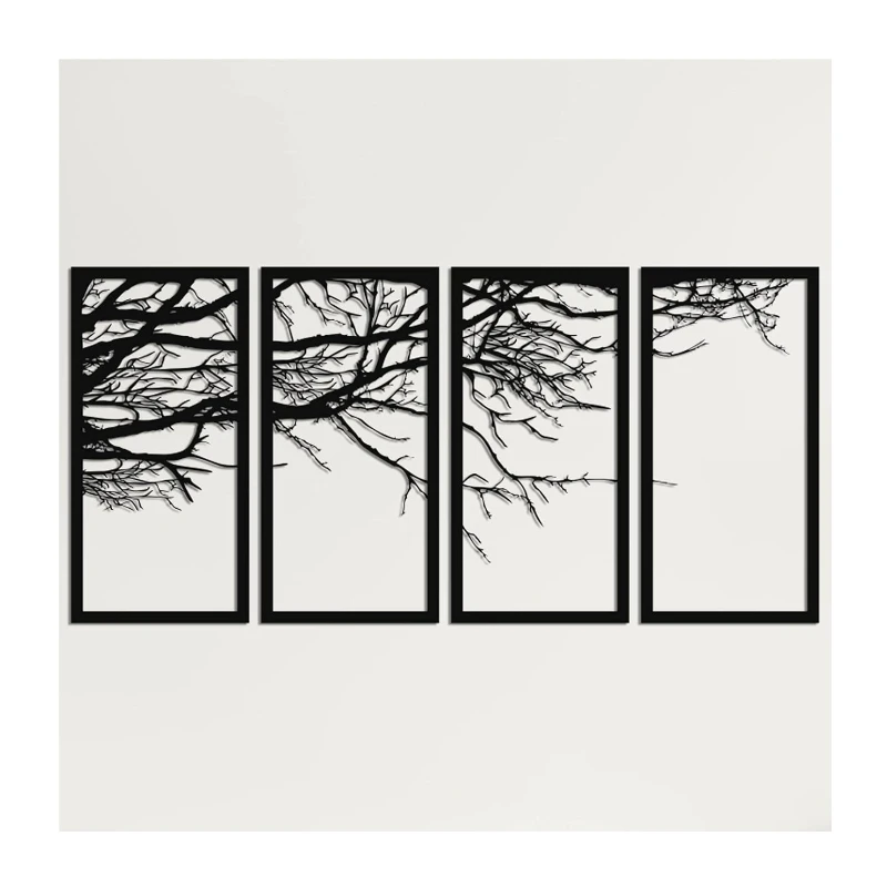 

Multi-size wall decoration painting, wrought iron 4-piece freehand wall decoration
