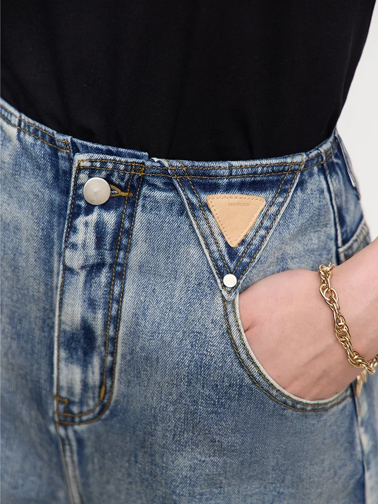 AMII Minimalism 2023 Summer New Versatile Cotton Loose Women Jeans Shorts Denim Casual Female Straight Short Pantalones 12322145
