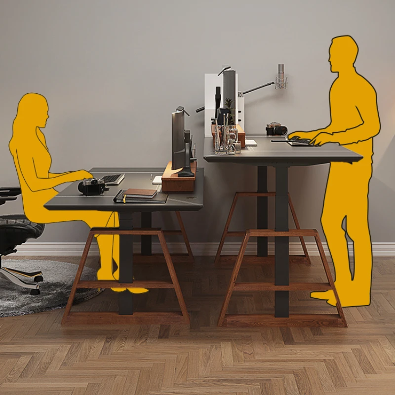 Asthetic Black Designer Table Adjustable Elevate Modern Electric Desk Standing Executive Writing Escritorio Office Furniture