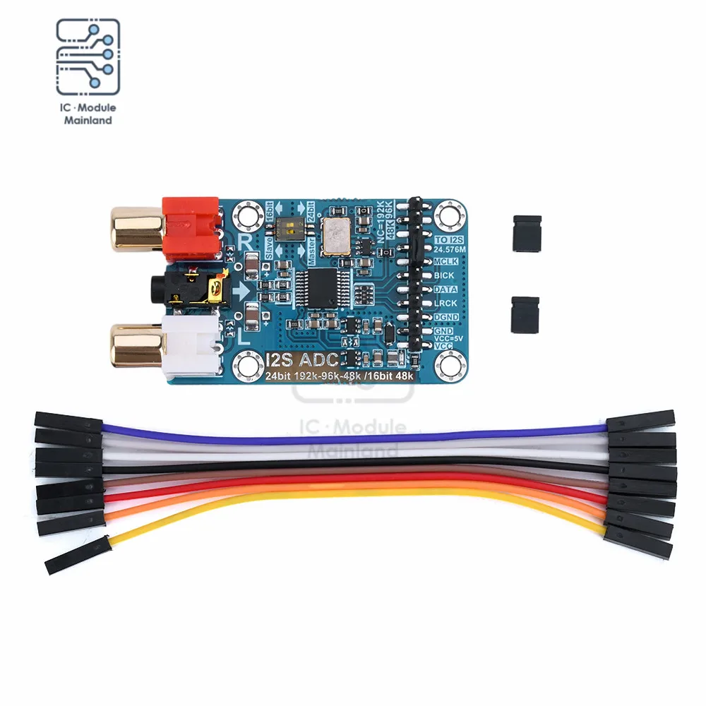 I2S ADC Audio Module I2S Capture 24BIT 192K 96K 48K Card Master-Slave Mode Development Board