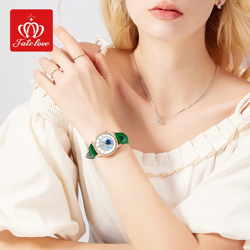 Orologio da donna semplice al quarzo con cintura di marca Fate Love 825