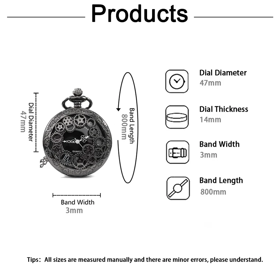 1R-Steampunk-Kupfer-Vintage-Hohlzahnrad-Hohl-Quarz-Taschenuhr-Halskette-Anhänger-Uhr-Kette für Männer und Frauen mit Kette, Geschenk – Detail 2
