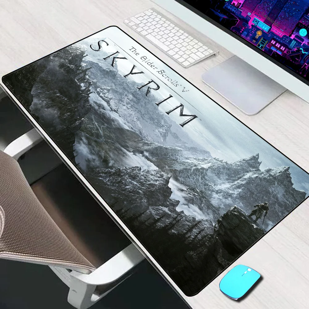 Skyrim Large Mouse Pad Gaming Accessories Mouse Mat Keyboard Mat PC Gamer Desk Pad Silicone Computer Mousepad Laptop Mausepad