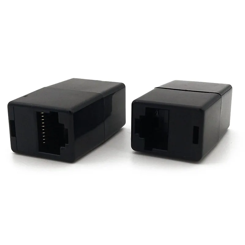 5/10PCS RJ48 Connector Network Extender Ethernet Kabel Black RJ50 10P10C Adapter Female to Female Coupler