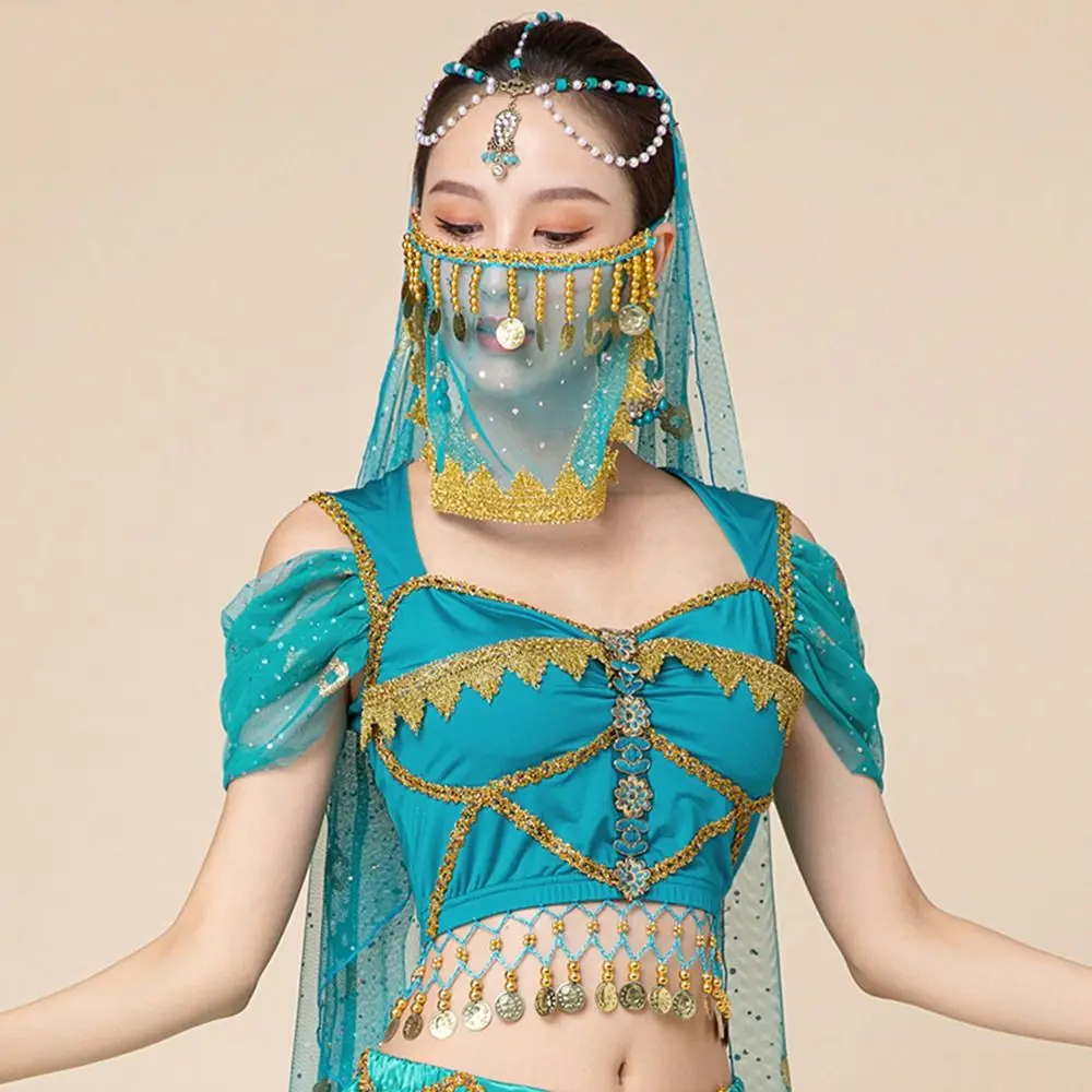 Bloempatroon Mesh Hoofddeksels Prestatie Prop Buikdans Hoofddoek Dansvoorstelling Accessoires Indiase Dans Hoofdtooi