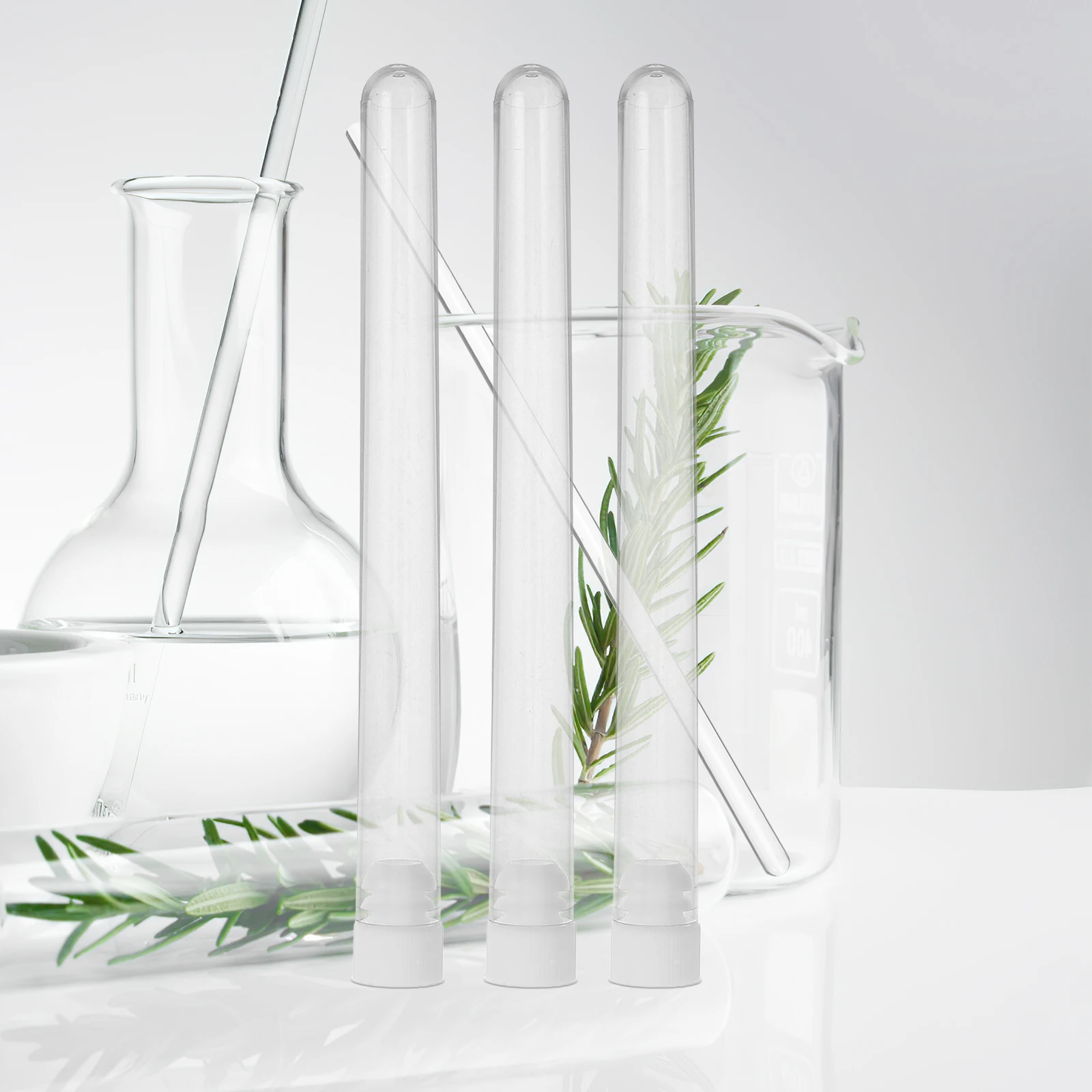 

100 Pcs Plastic Test Tube Needle Container Lids Sewing Storage Case for Crafts Embroidery Thread Needles Holder Tubes Beads