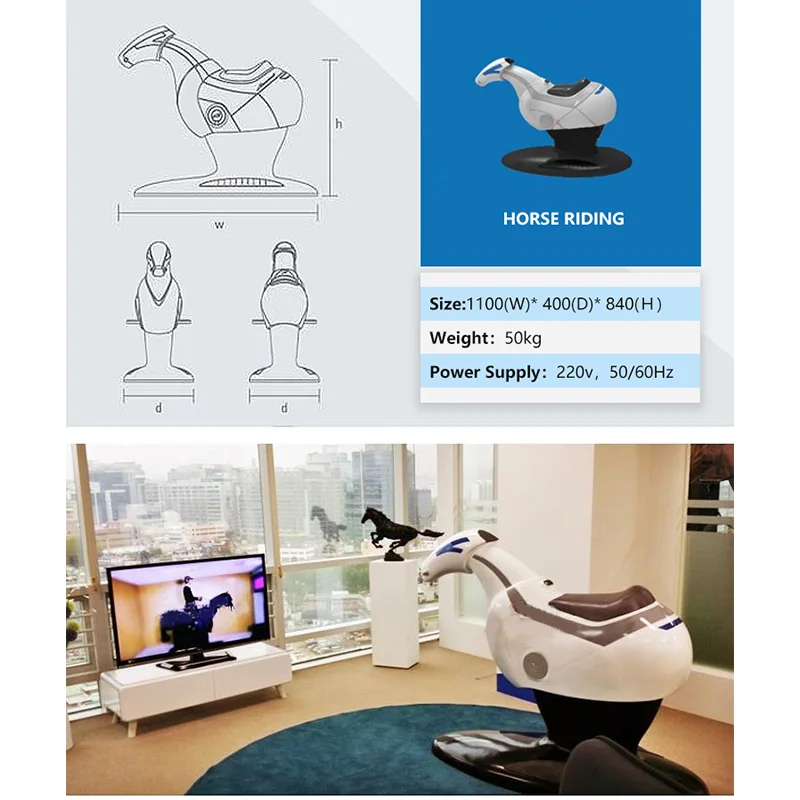 Commercial Indoor Electric Horse Riding Machine Fitness Fat Reduction Equestrian Club Training Equipment 100-500kg Capacity