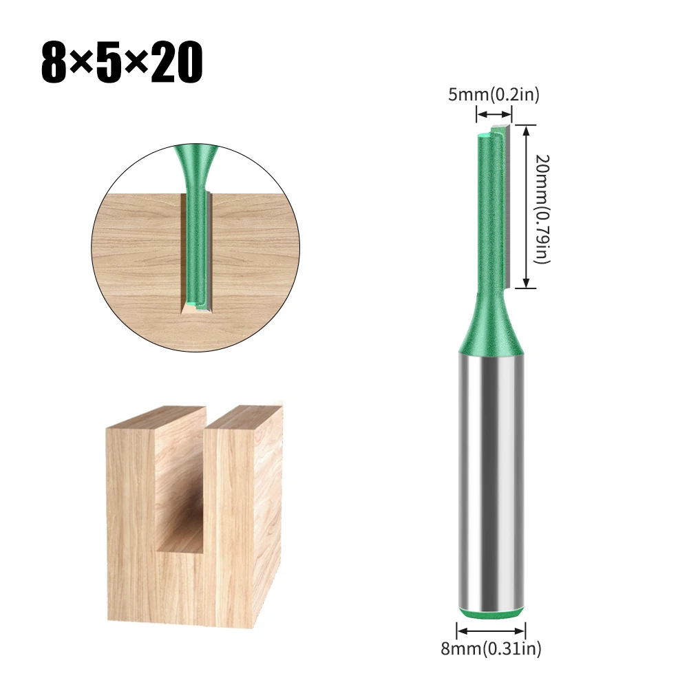 3mm-20mm Durchmesser 8mm Schaft Gerade Bit Wolfram Hartmetall Einzigen Doppel Flöte Router Bit Holz fräser Für Holz Werkzeug