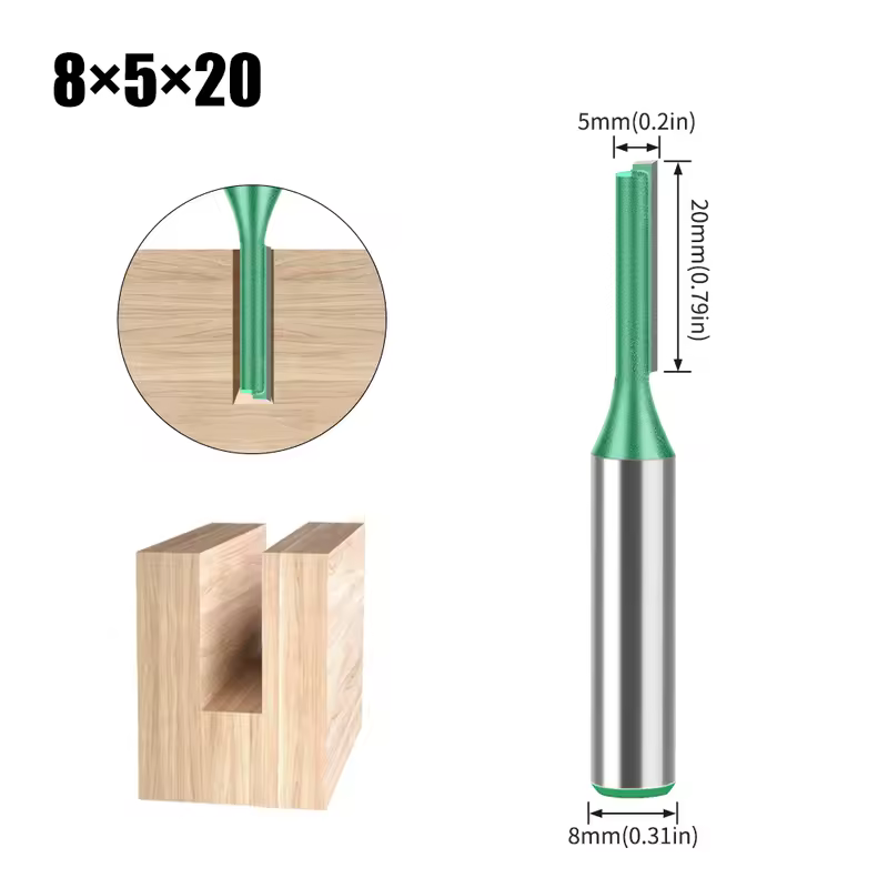 3mm-20mm Diameter 8mm Shank Straight Bit Tungsten Carbide Single Double Flute Router Bit Wood Milling Cutter For Woodwork Tool - Image 26