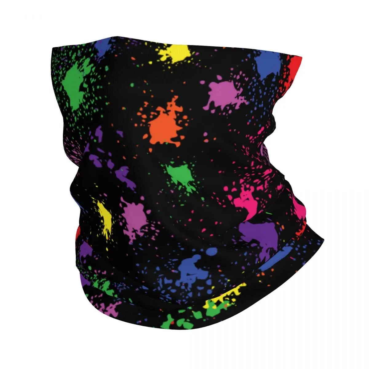 Colorful Paint Splatter Thin Bandana Neck Gaiter Neon Splatter Wrap Scarf Headband Neck Cover