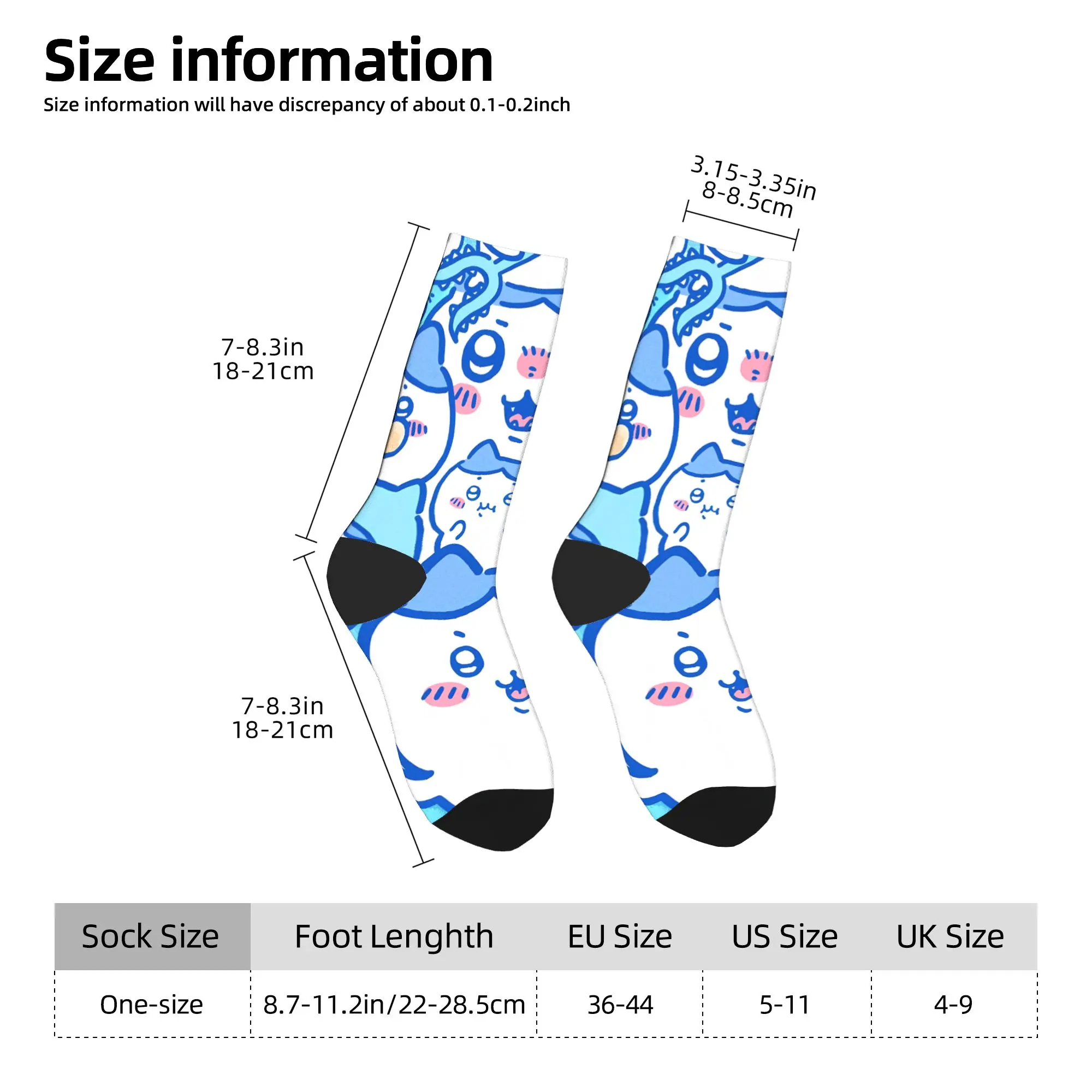 Śmieszne skarpetki Chiikawa Hachiware dla dorosłych mężczyzn, średniej grubości, miękkie skarpetki do skateboardingu, jesienne, graficzne, antypoślizgowe.