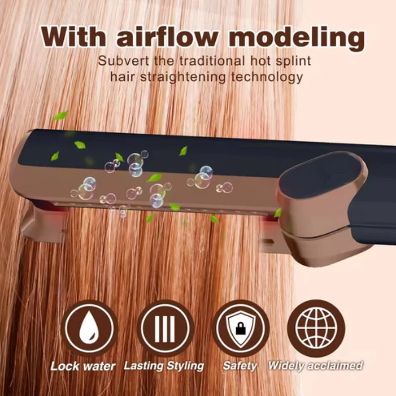 

Hot 2in1 Hair Straightener and Dryer Heat-Up Flat Iron Straightener Dry and Wet Dual-purpose Straight Air Flow Blower