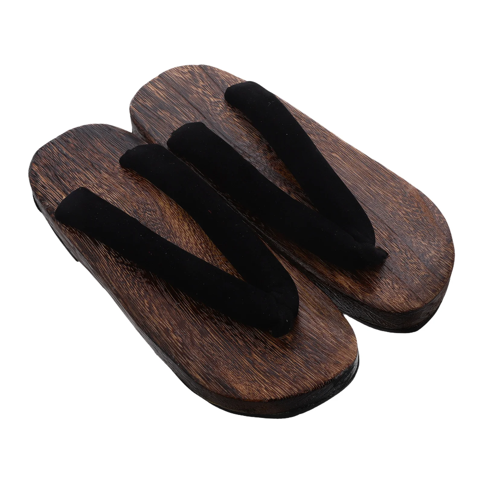 Japanese Traditional Wooden Clog Sandals for Men Size 41 Round Toe Lightweight Kimono Footwear Cosplay Costume