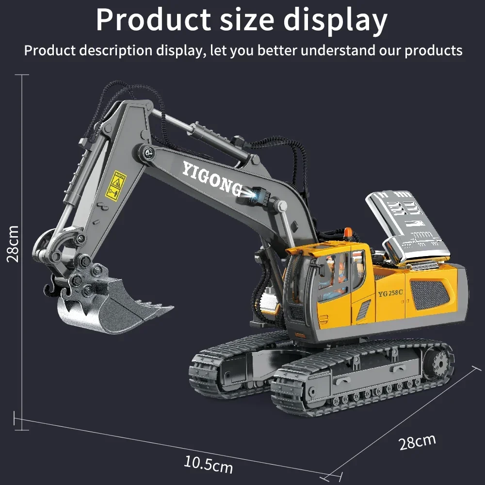 RC escavatore RC CRA giocattoli per bambini escavatore telecomandato giocattoli bambini radiocomando dumper Bulldozer auto elettrica giocattoli regalo