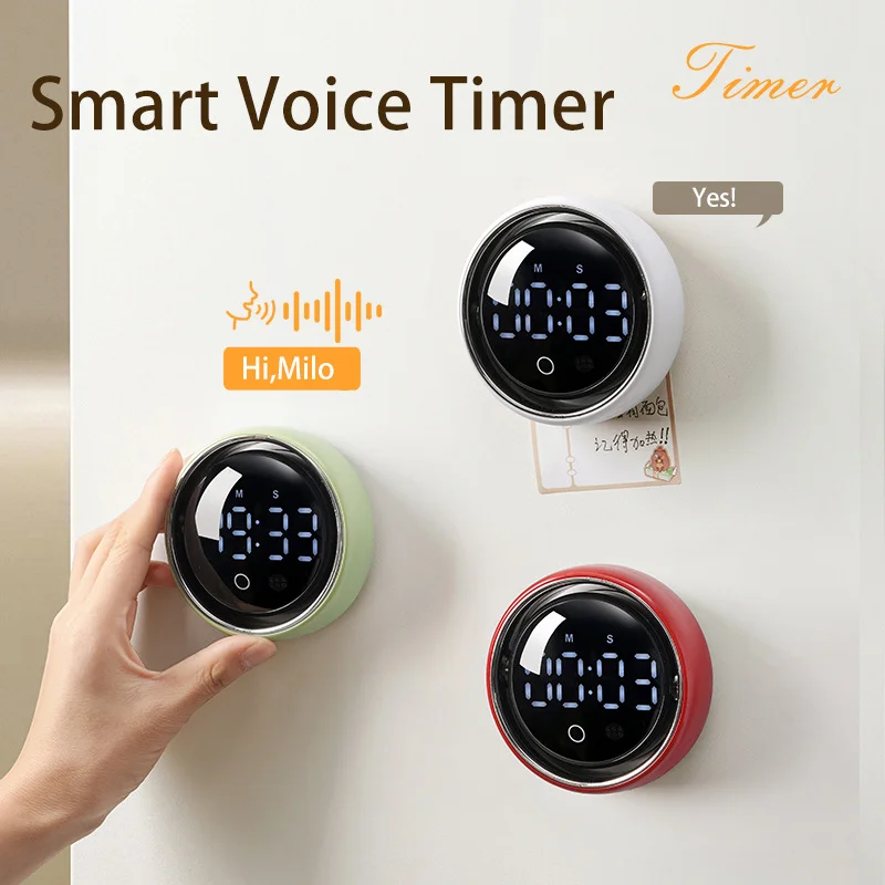 Commercial Kitchen Timer - English Version Smart Voice Magnetic Timer