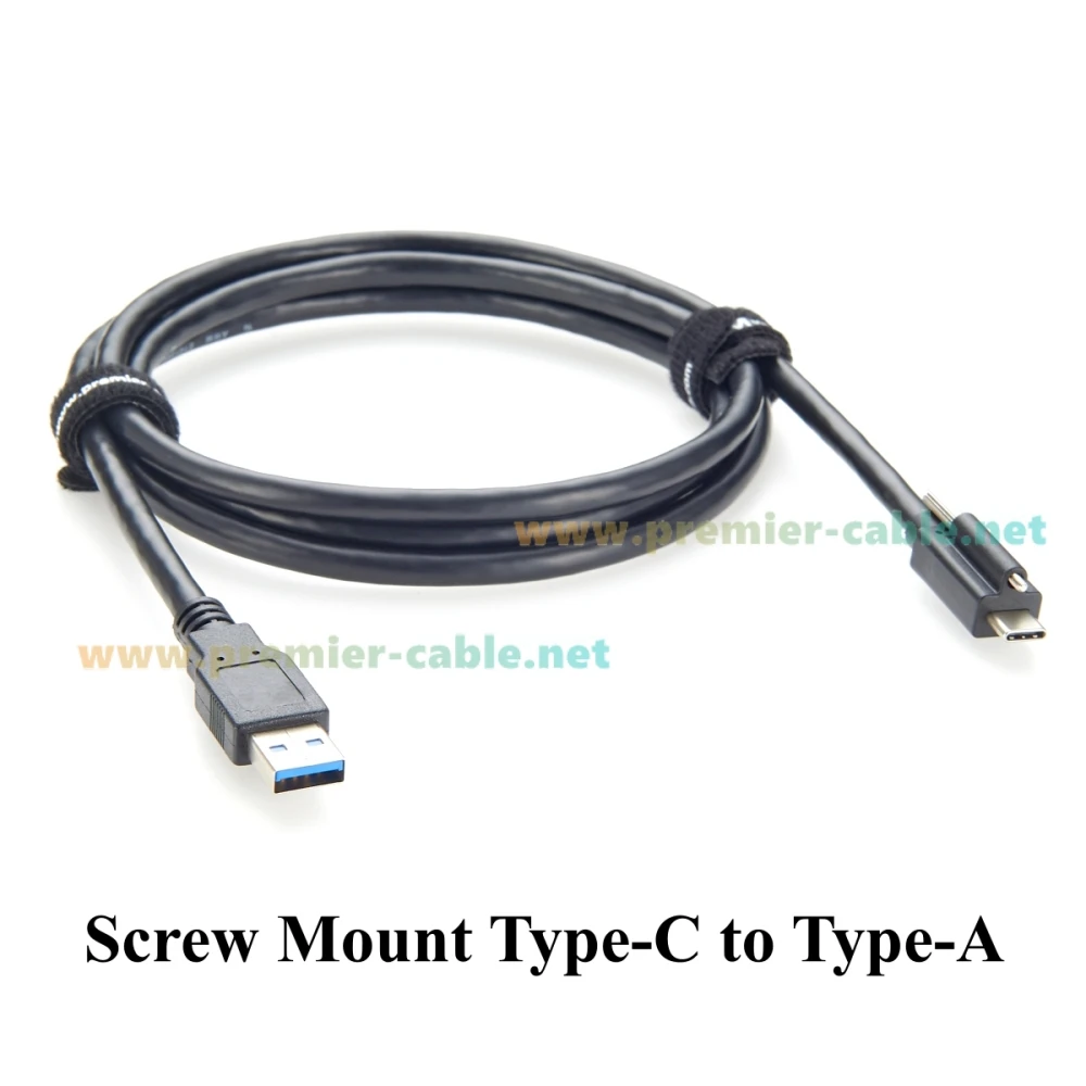 USB 3.1 C ذكر إلى USB 3.0 كابل ذكر مع قفل برغي واحد 5 جيجابت في الثانية لوحة جبل USB 3.1 Gen1 Type-C إلى كابل شحن وبيانات