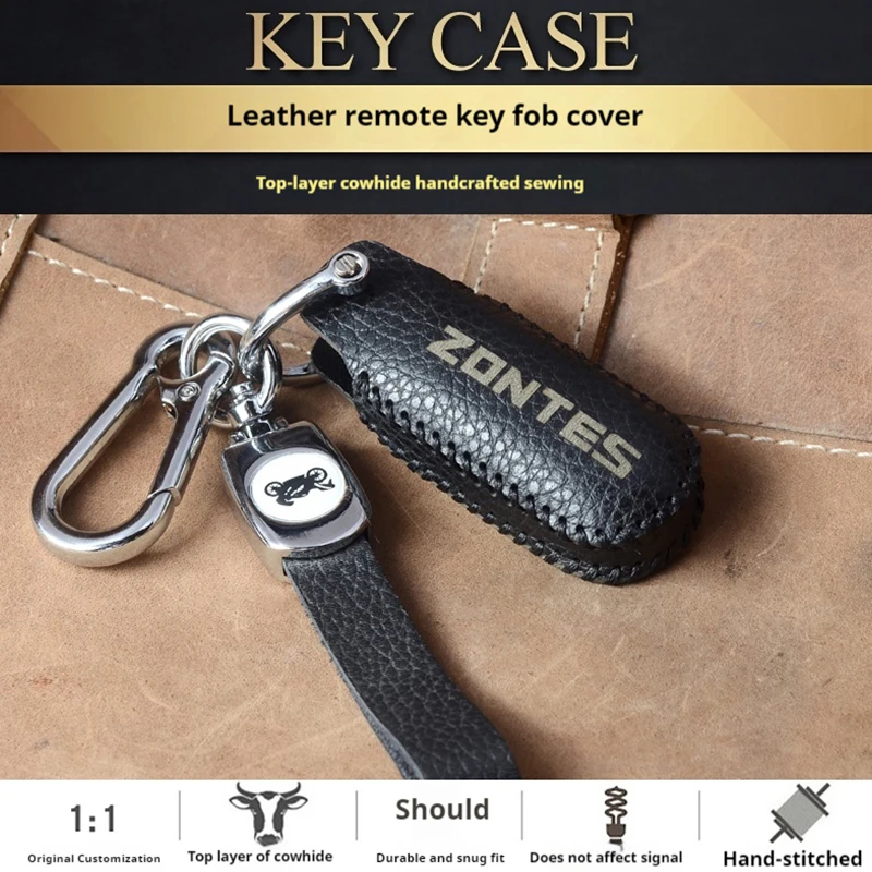 For Zontes 350E,Motorcycle modification remote control key protective cover, key leather protective cover, key decoration