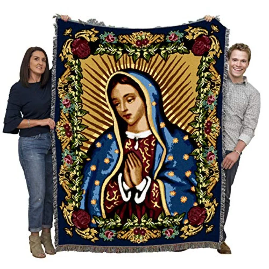 

Наша нашивка с изображением Девы Гваделупской - Nura Señora de Guadalupe - для мексиканцев, Мексика - Религиозный подарок, тканая из хлопка - Сделано в Мексике A 724