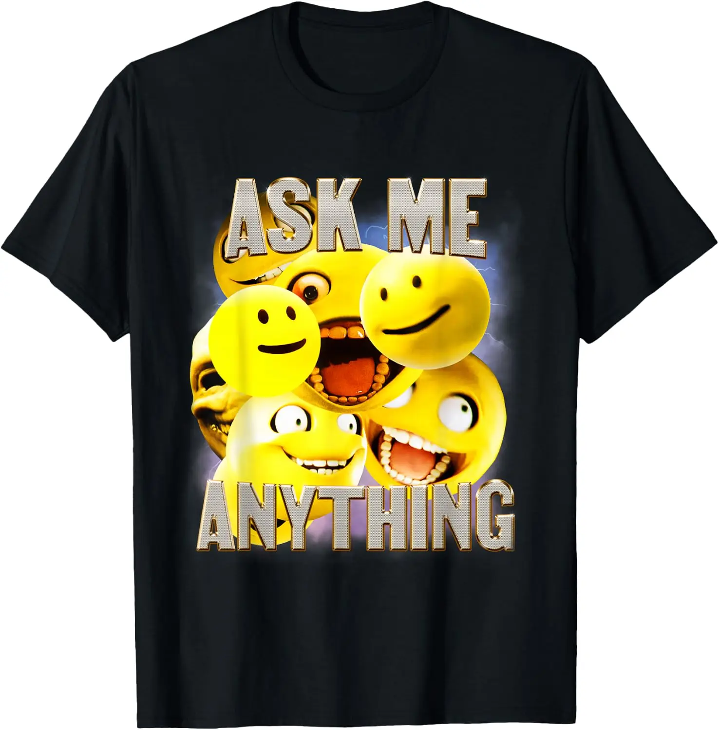 Verity Meme Ask Me Anything Bootleg Style T-Shirt Breathable, heavyweight pure cotton short-sleeve top—stylish, plus-size, and suitable for year-round wear with a sporty, casual vibe