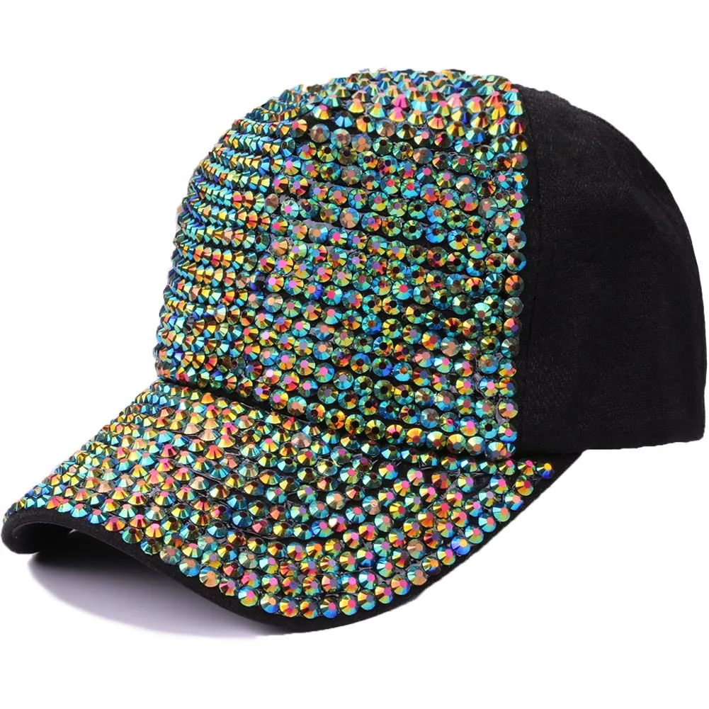 Women\'s fashion diamond inlaid summer baseball cap trend travel sunshade casual hat sunscreen hat wholesale personalized