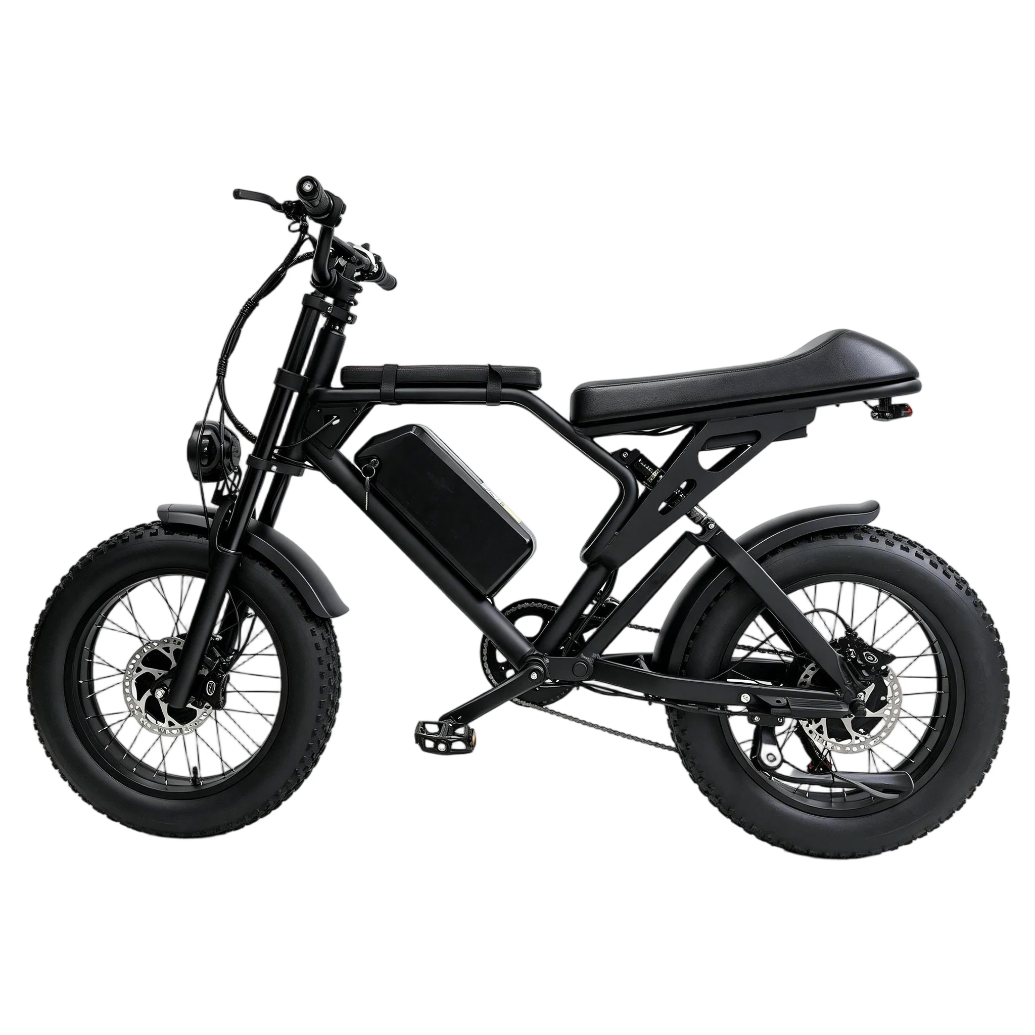 ORLMS F14 Elektrische Fiets voor Volwassenen, 1000W Dubbele Motoren, 52V 25AH Verwijderbare Batterij, Max. Snelheid 55 km/u elektrische fiets, volledige vering en hydraulische remmen, 20*4,0 inch