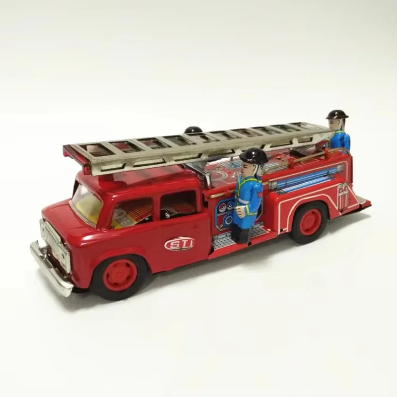 [Engraçado] coleção adulta retrô, brinquedo de metal, caminhão de combate a incêndio, carro, bombeiros, brinquedo mecânico, modelo, presente para crianças