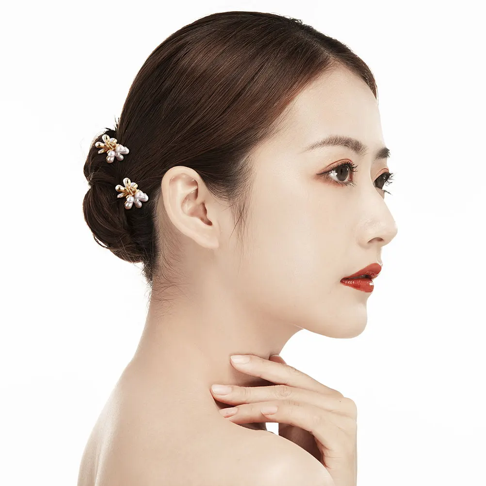 

10 Pcs Hair Clip Mini Clips Tiny Hair Claw for Girls Metal Pearls Kids Claw Hairpin Tiny Styling Tool Accessories