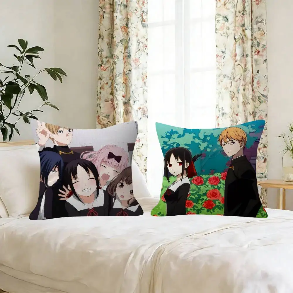 Anime Kaguya-sama Love Is War    Pillow Cushion Cover Pillowcase Living Room Sofa Home Decor Customized
