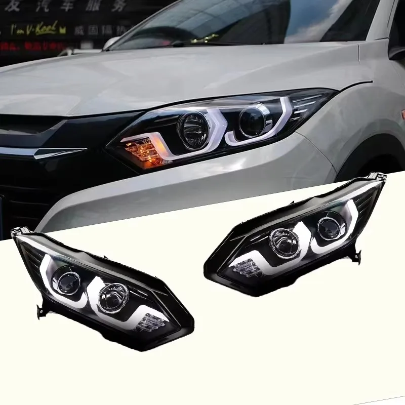 For Honda HR-V Headlights Car Styling Headlights 2014-2018 HRV Vezel LED Headlights Projector Lens Genius DRL Signal Light