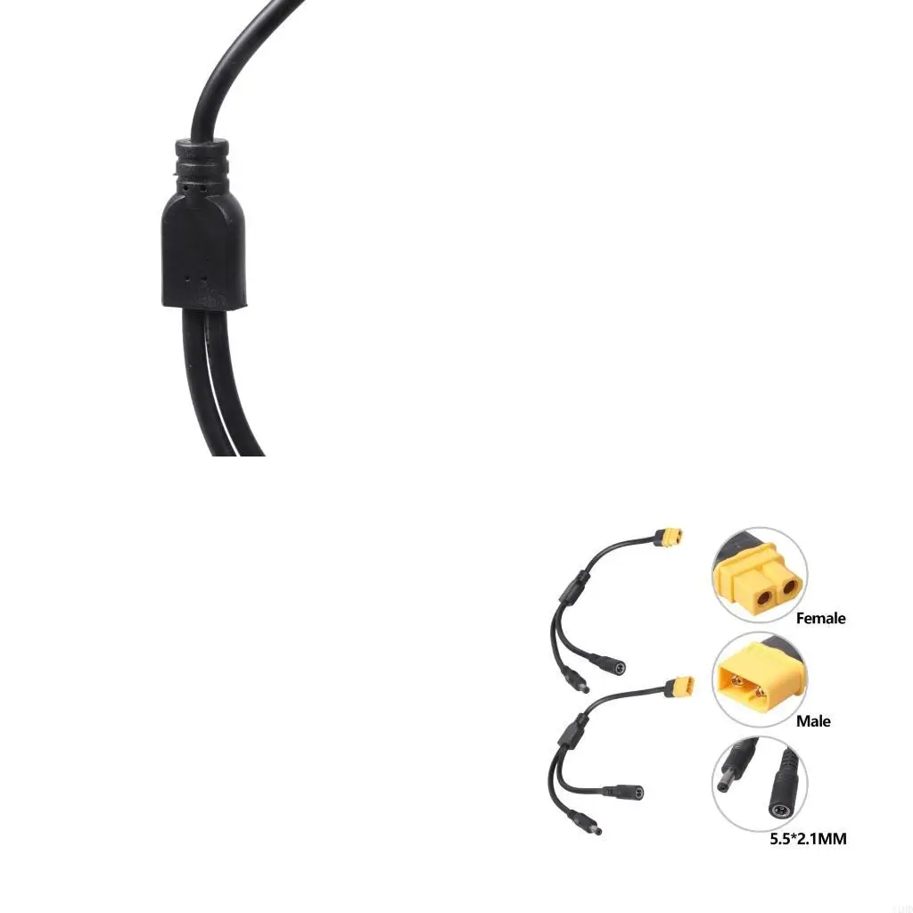 J1HD Heavy Duty XT60 Male Female To 5.5x2.1mm Power Adapter Cord For Outdoor Energy Systems Power Cable