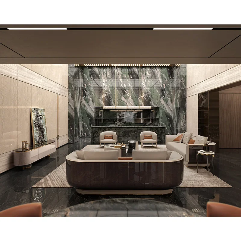 A cabinet storage integrated large apartment light luxury storage bedroom luxury stone