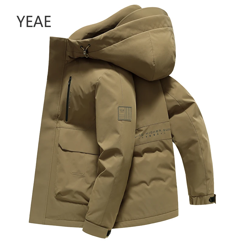 Yeae Heren Donsjack Eendendendons Vulling Capuchon Designer Kleding Heren Gewatteerd Jack Warm Man Winterjas Heren Kleding