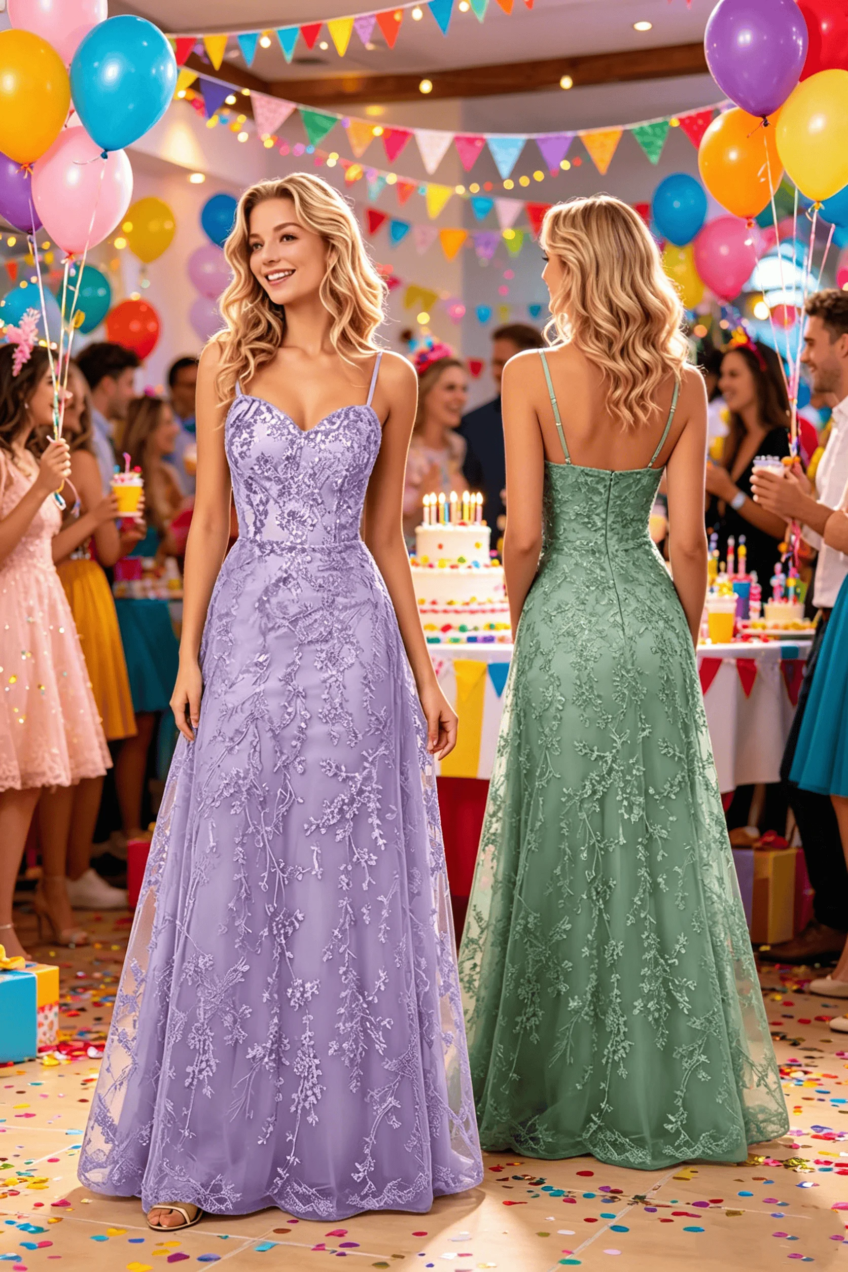 

Luxury Dress Spaghetti Strap Sparkly Prom Dress for Women Long Tulle Formal Dress Laces Embroidery Evening Party Gown