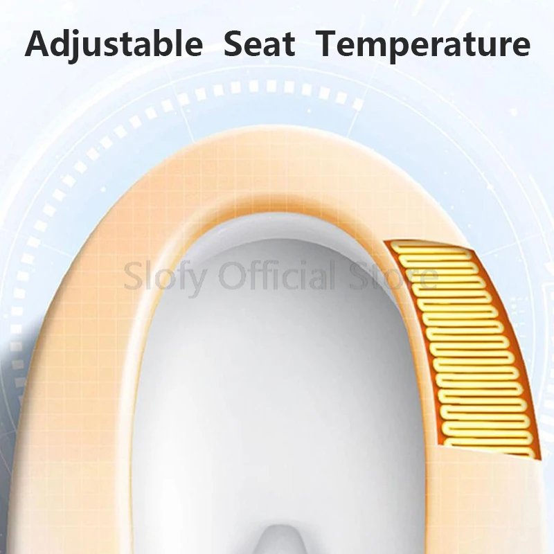 Imagem -05 - Tigela de Vaso Sanitário Inteligente com Controle Remoto Secador de Tampa Água Temperatura do Vento Tampa Universal Banheiro wc