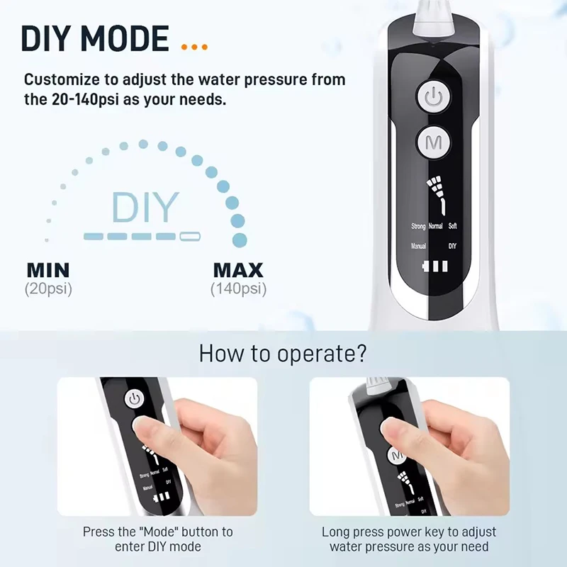 Oral Irrigator Dental Water Flosser For Teeth Portable Mouth Washing Machine Rechargeable Dental Water Jet For Dental Cleaning
