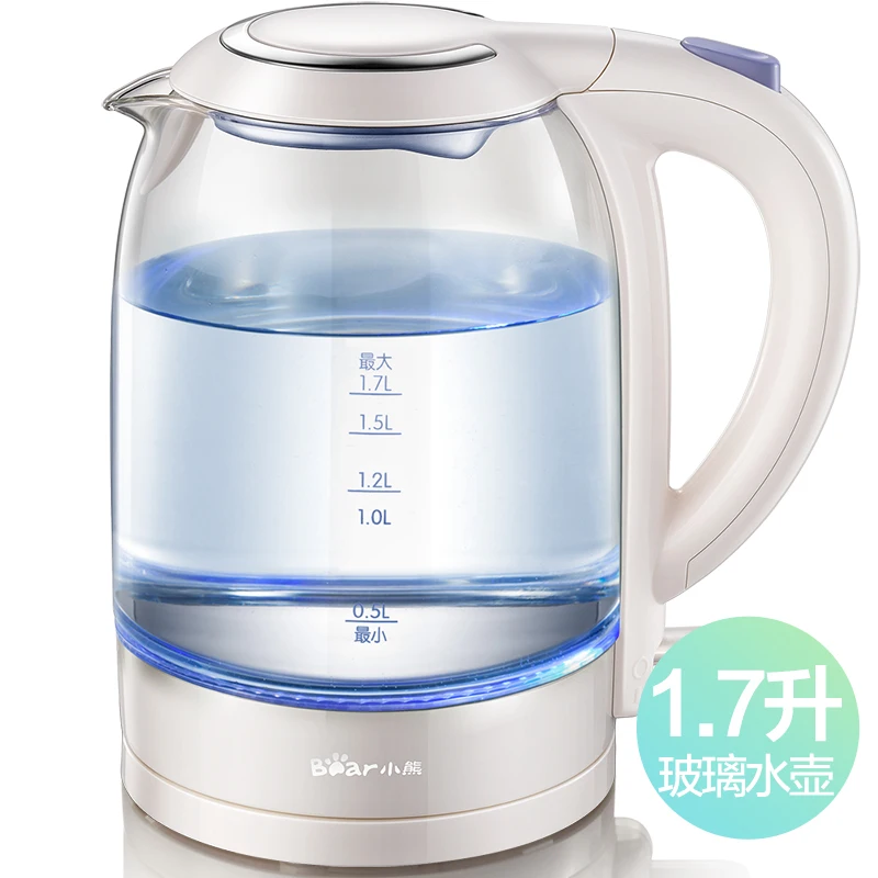 1.7L Electric Kettle with Atmosphere Blue Light Thickened Glass Water Kettle Boiling Kettle 220V