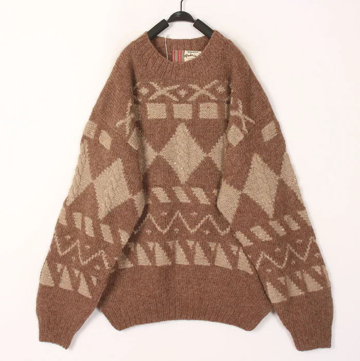 

Thiened Woolen Cisas Sweater for Women Iceland Nordic Harajuku Sle Commute Loose Fit Long Sve round Ne Sweater