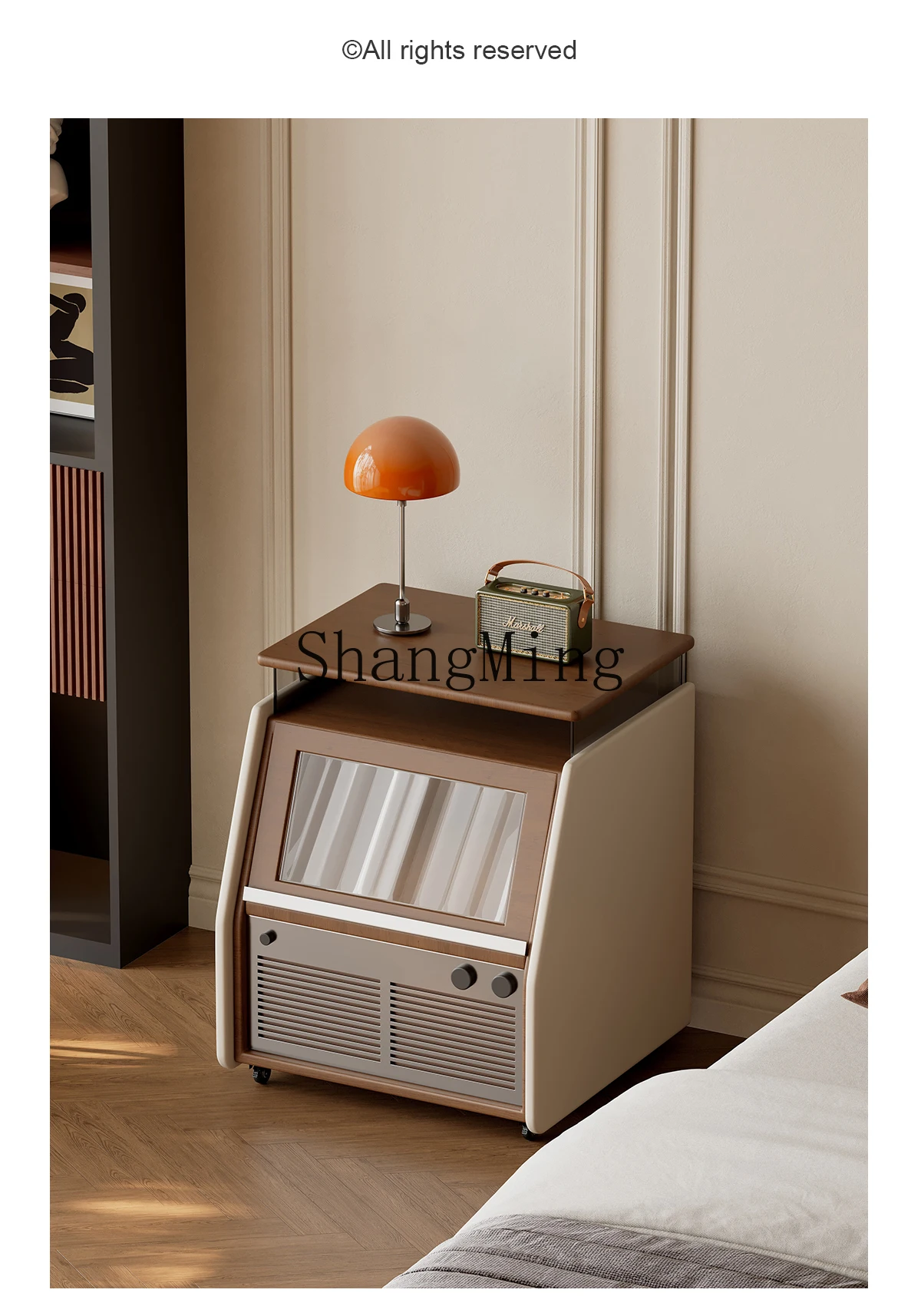 

CL solid wood bedside table storage removable side bedroom small drawer cabinet