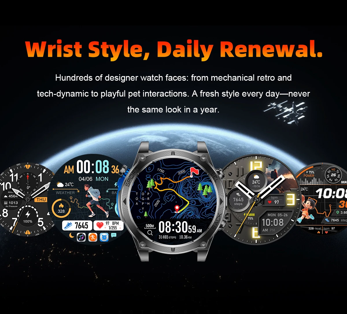 Neue T-RX 4 Militär-GPS-Smartwatch für Herren, 6 Satelliten, präzise Positionierung, 10 ATM wasserdicht, HD-Anruf, 170+ Sportmodi, LED-Taschenlampe – Detail 4