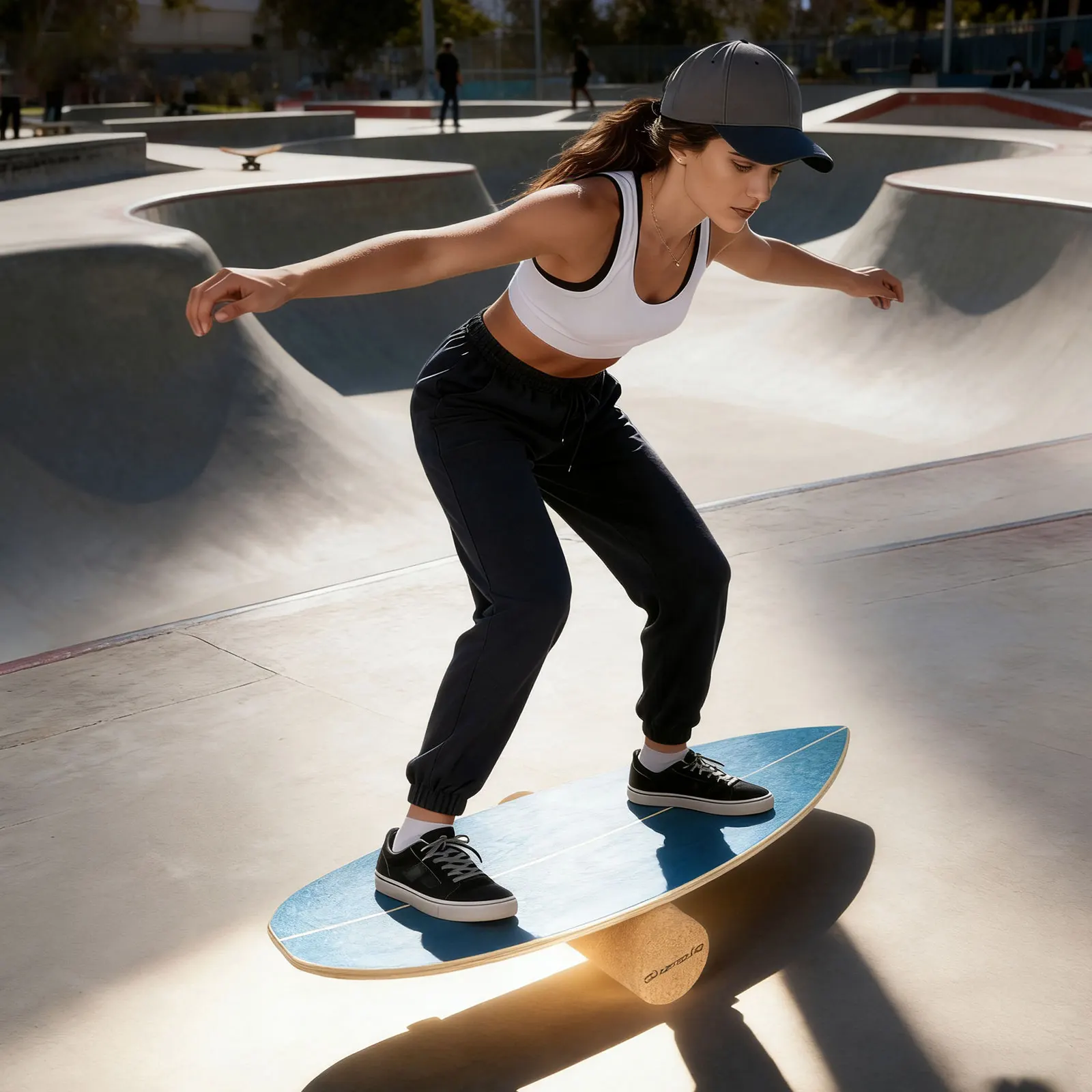 11-lagiges Birkenholz-Balance-Board, Wobble-Board für Skateboarding, Hockey, Indoor-Outdoor Tragbares Fitness-Board mit Korkrolle