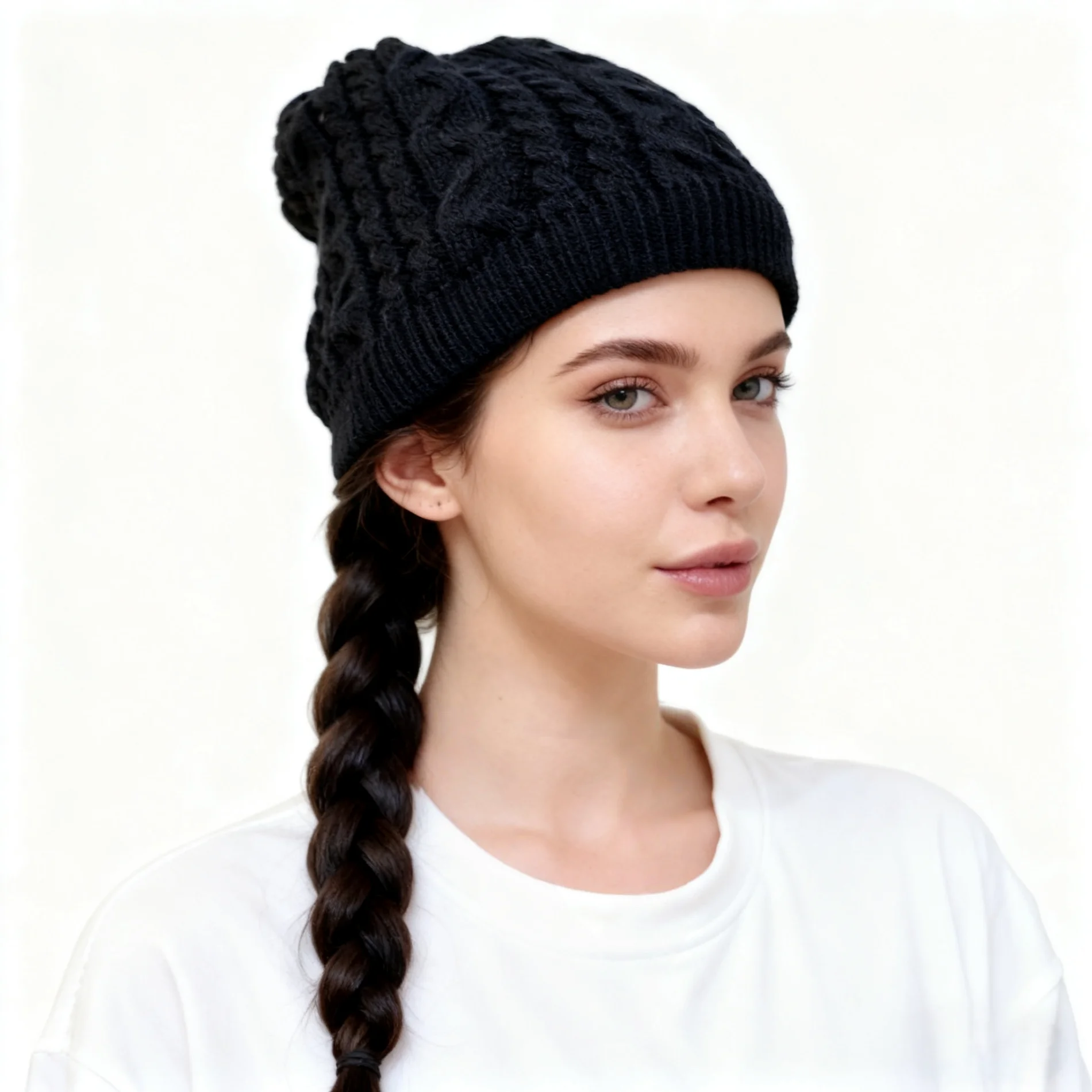 Mehrzweck-Set mit gestrickter Wintermütze und Schal | Warme Thermo-Mütze, Halswärmer, Ski-Gesichtsbedeckung für Damen und Herren, Outdoor, kaltes Wetter – Detail 8
