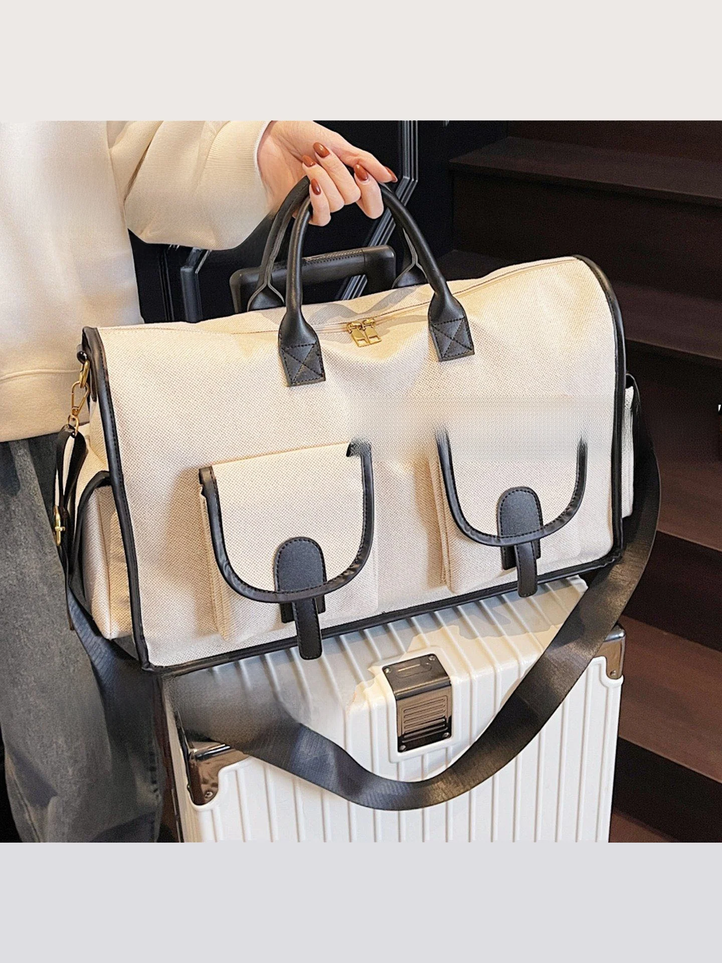 portable-handheld-diagonal-travel-bag-large-capacity-ladies-outdoor-short-trip-lightweight-bag-2026-new-style-casual-pure-color