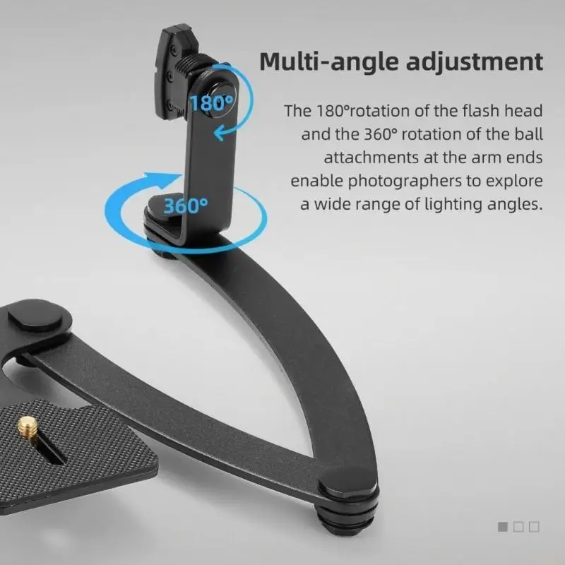B03F MFDB Photography Flash Bracket Flexible Double Head Mini Flash Holder for MF12-DK1 Enhancing Photo Quality
