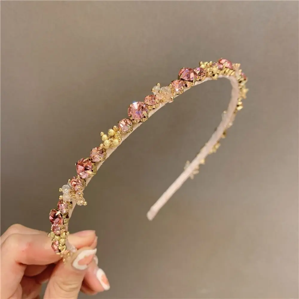 South Korea Crystal Rhinestone Headband Net Red INS French Elegant Headband Banquet Hair Pressure Hair Headdress Women