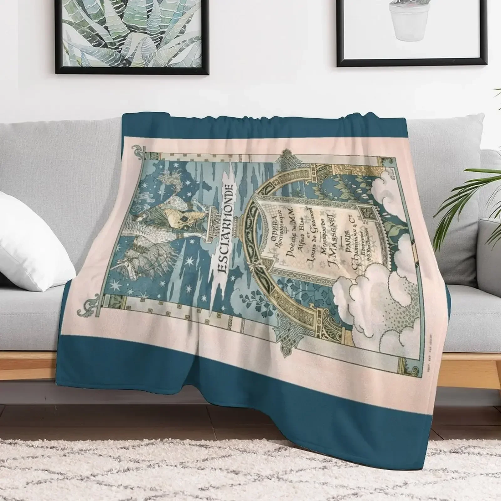 

Eugene Grasset - Esclarmonde by Jules Massenet Throw Blanket Sofa Throw Moving Blankets